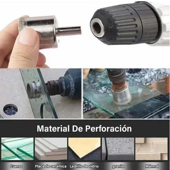 KIT X 15 BROCAS DE DIAMANTE (6MM - 40MM)